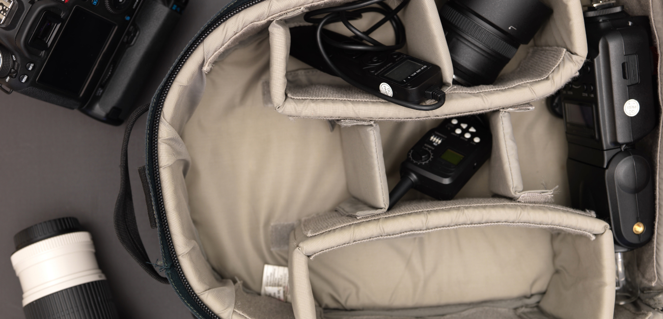 Inside of a camera bag