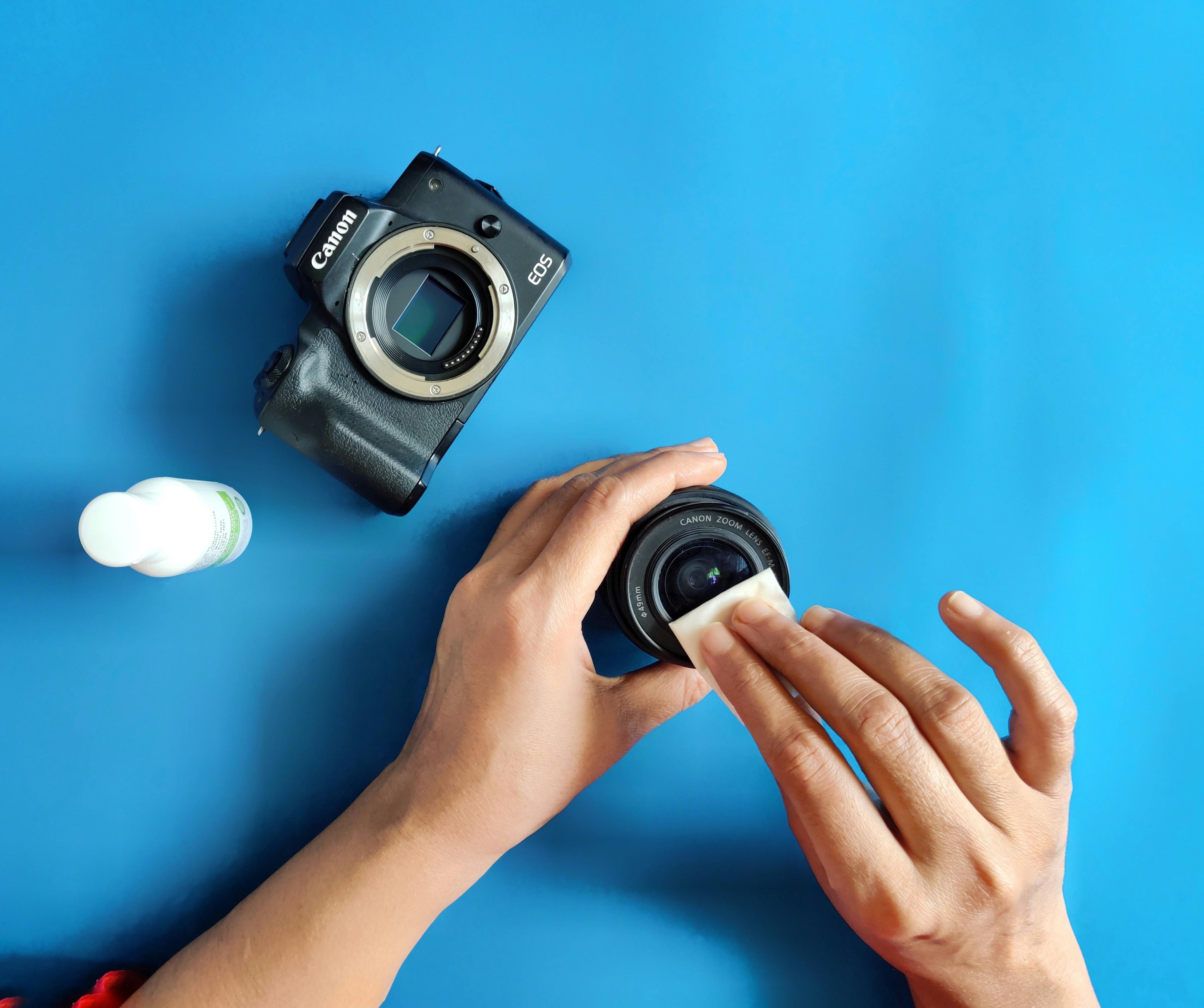 Camera having sensor cleaned