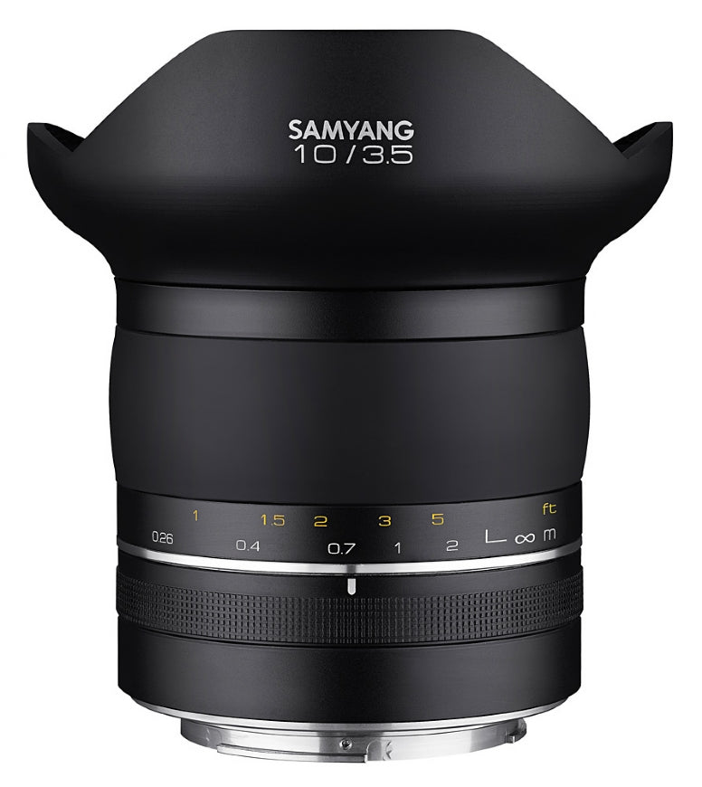 Samyang XP 10mm F3.5 Lens for NIKON F - upright side view