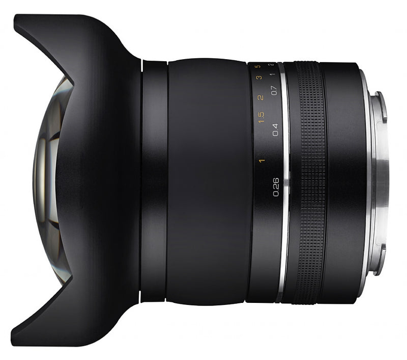 Samyang XP 10mm F3.5 Lens for NIKON F - side view 