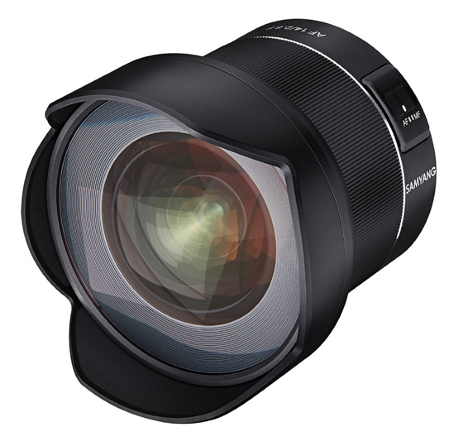 Samyang AF 14mm F2.8 NIKON F Mount Lens - front view