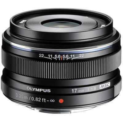 Olympus M.ZUIKO DIGITAL 17mm 1:1.8. - black - side view