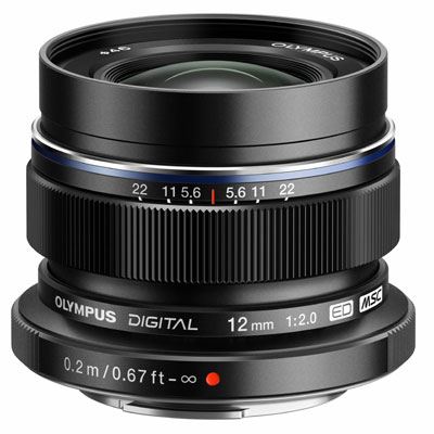 Olympus M.ZUIKO DIGITAL ED 12mm 1:2.0 - Black - side view