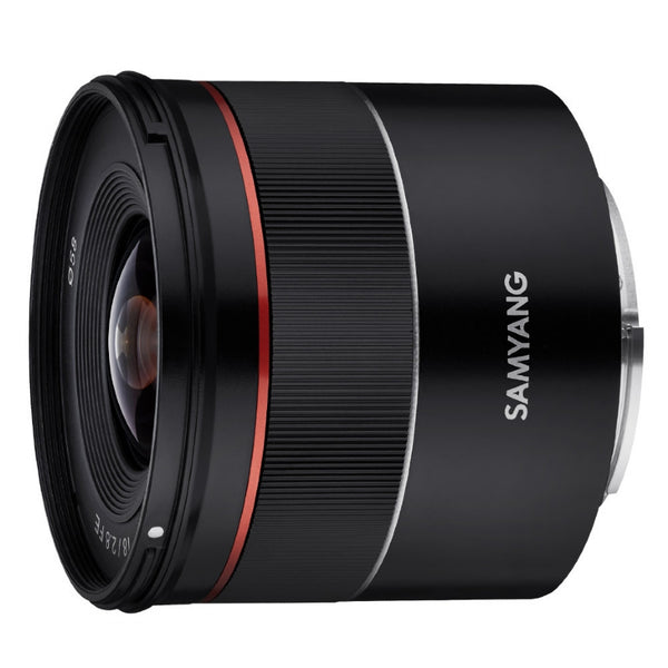 Samyang AF 18mm F2.8 SONY FE Lens - side view 