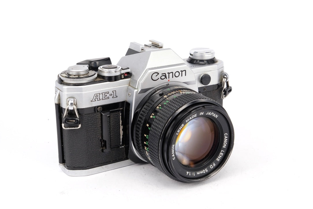 Used Canon AE-1 + 50mm f/1.8 35mm SLR Camera
