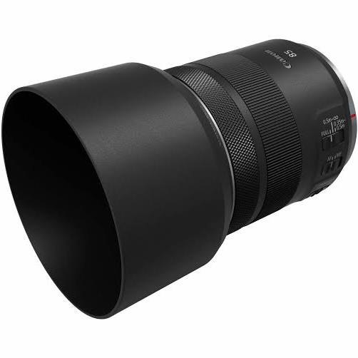 Canon RF 85mm f2 IS Macro STM Lens with lens hood