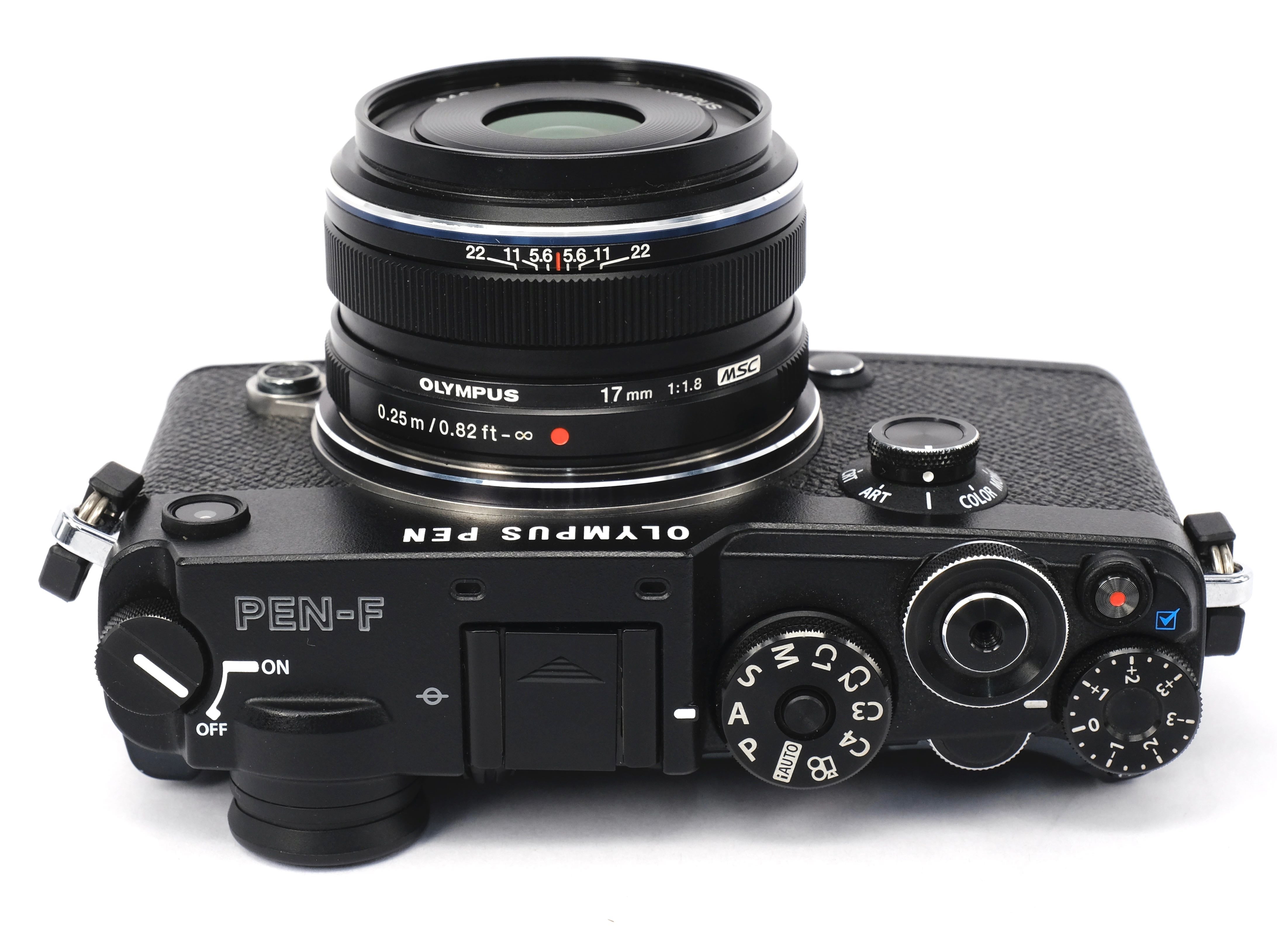 Used Olympus PEN-F Silver Digital Camera + 17mm f/1.8 Black Lens