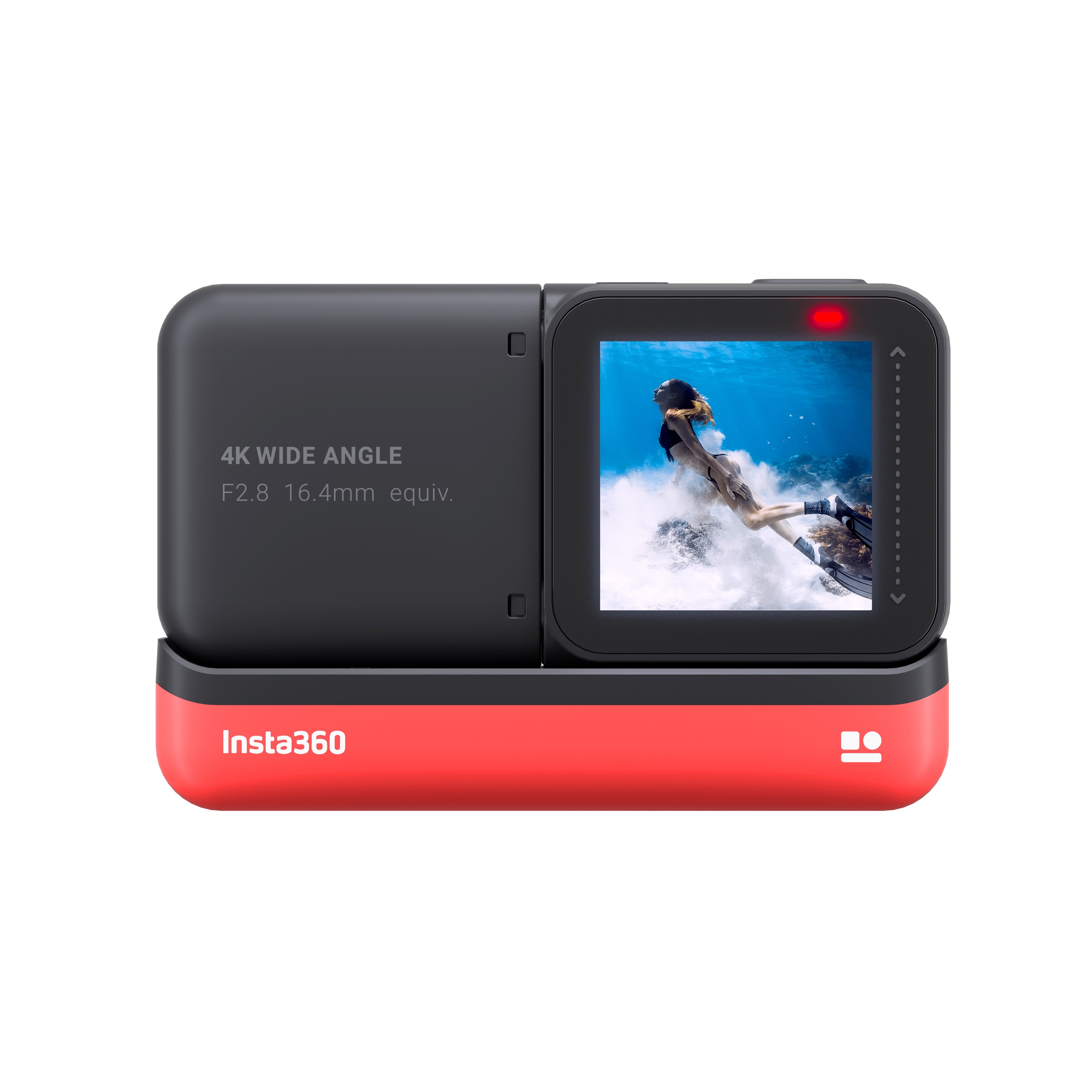 Insta360 ONE R Twin Edition - back view - screen on