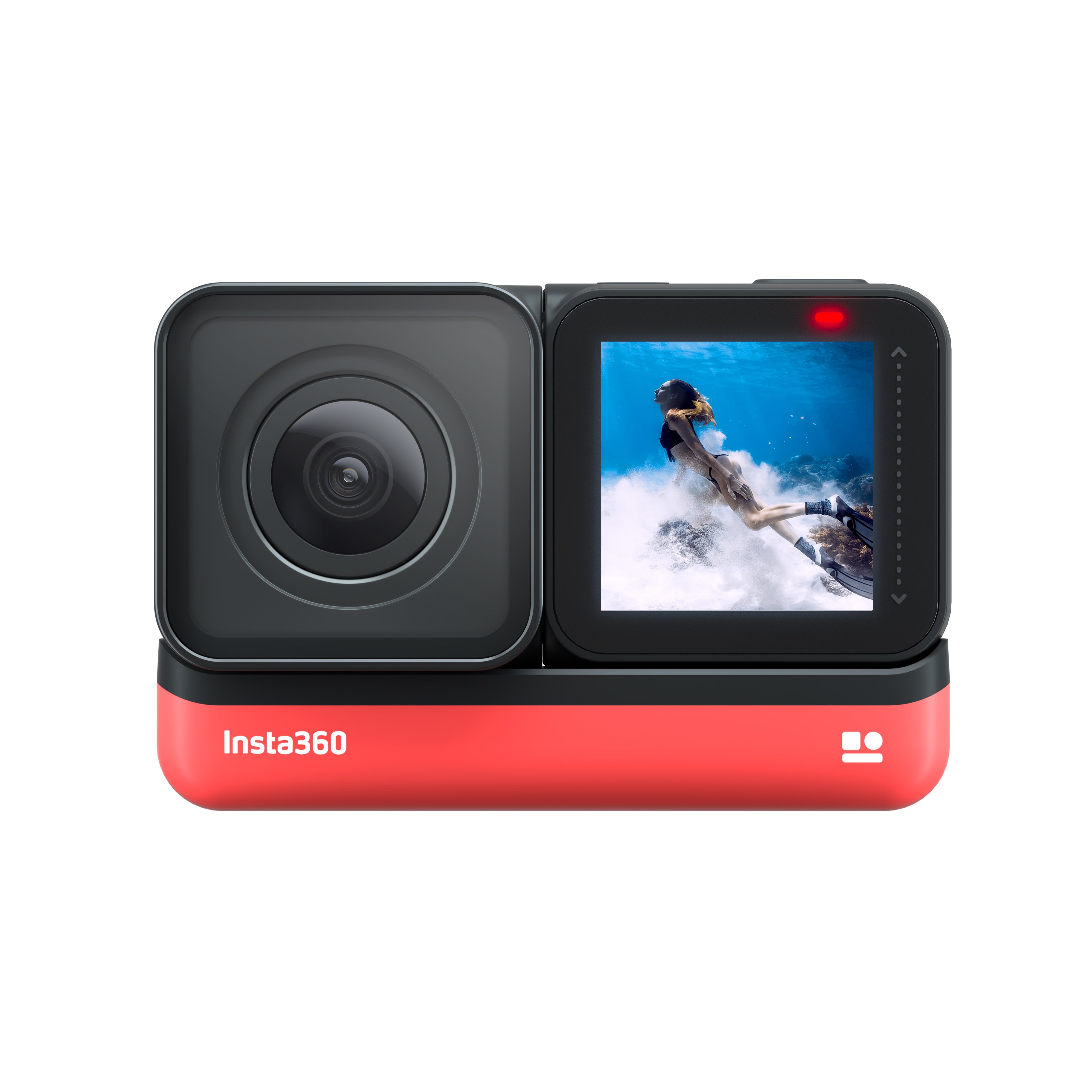 Insta360 ONE R Twin Edition - front view- screen on