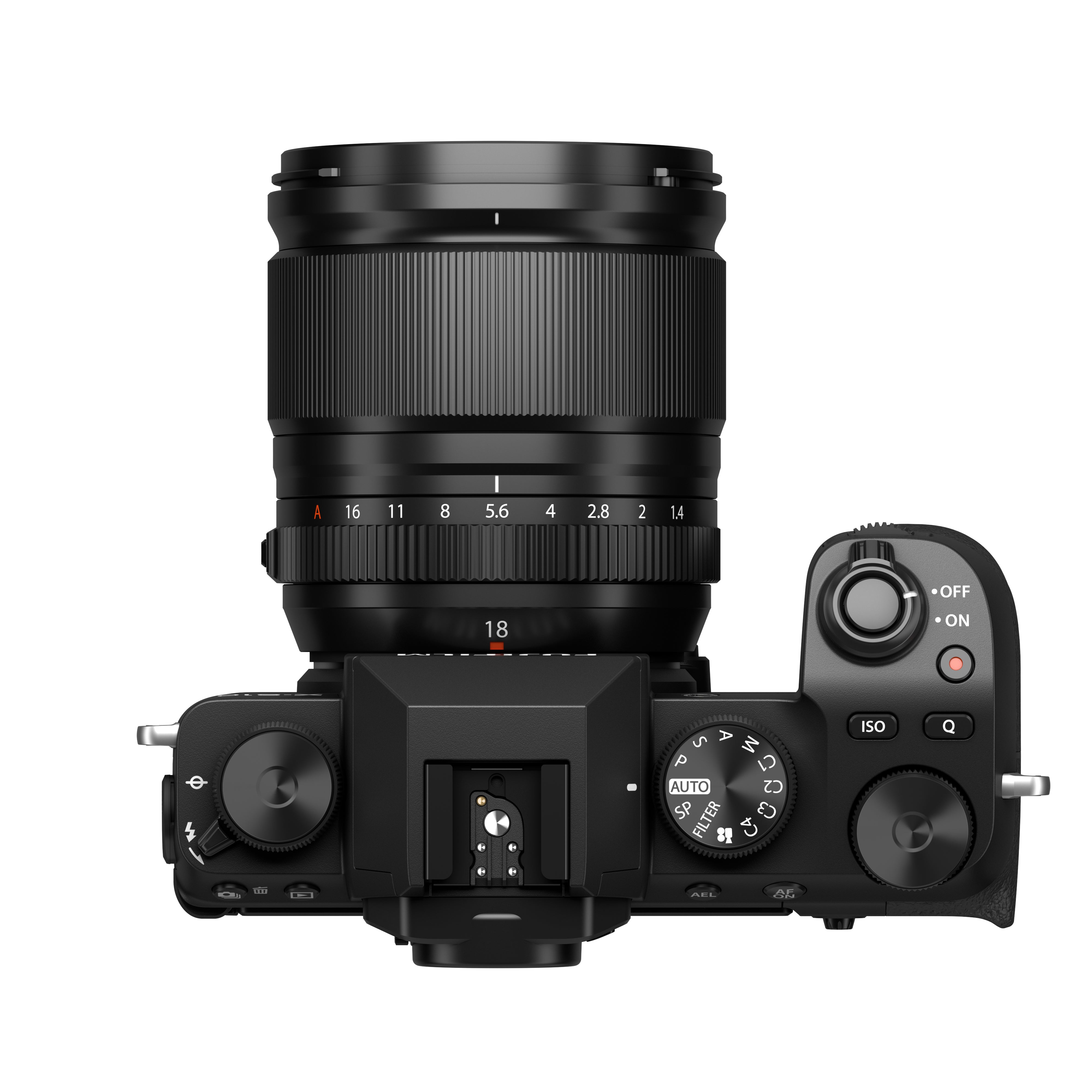 FUJINON XF18mmF1.4 R LM WR Lens on X-S10 Top View