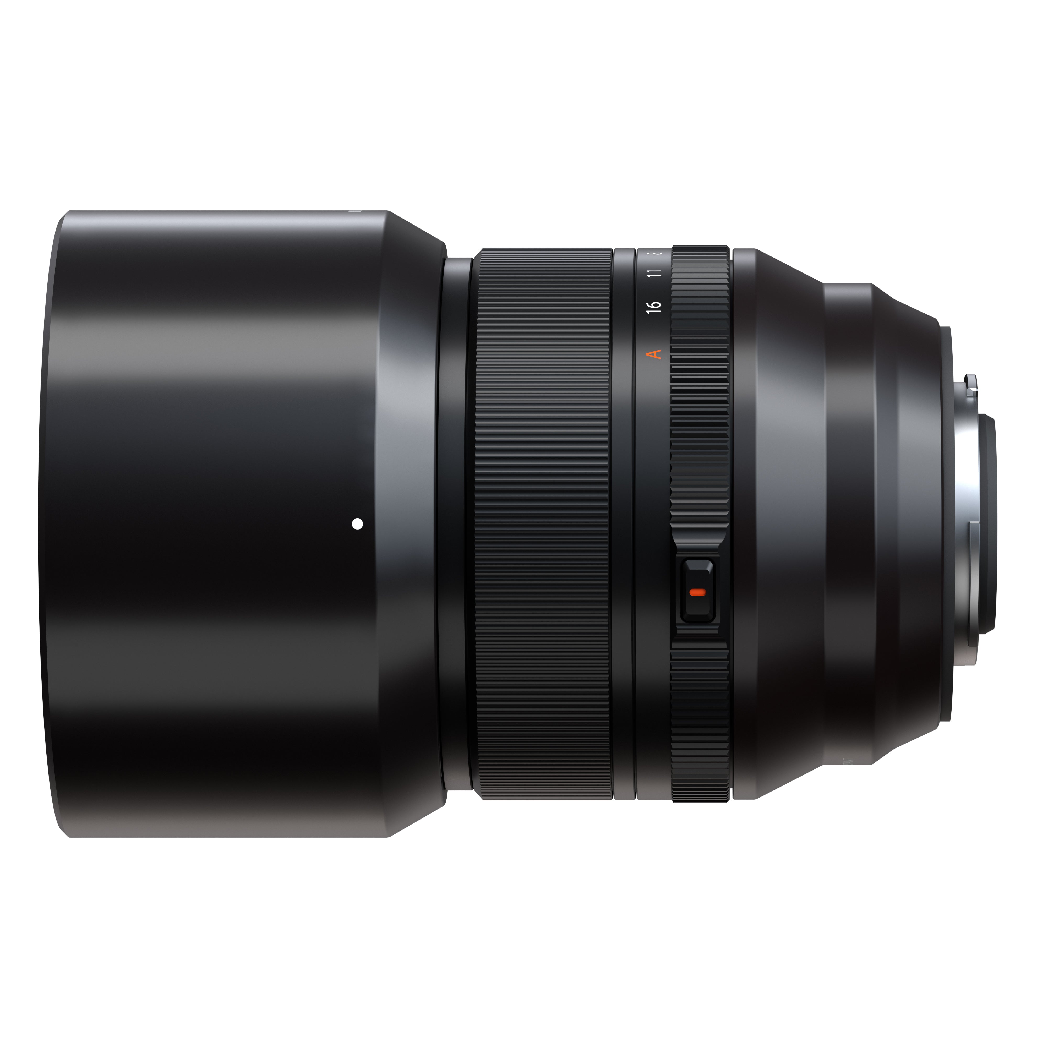 FUJIFILM XF 56mm F1.2 R WR LENS SIDE WITH HOOD