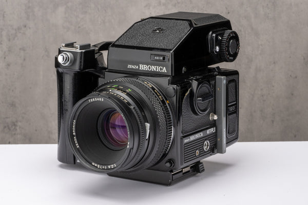 Bronica ETRSi w/ 75mm f/2.8 Eii, 120 Back, AE-ii Prism, Speed Grip E