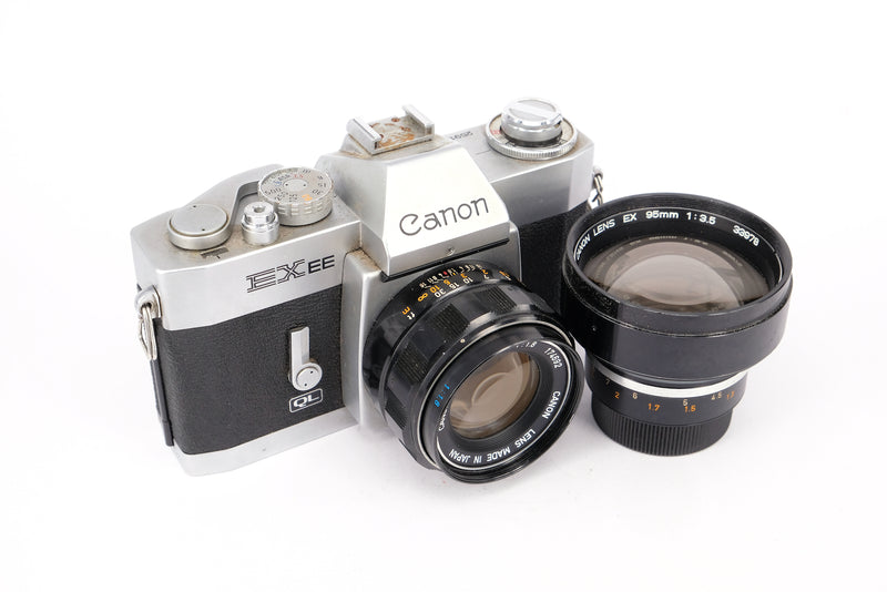 Used Canon EX EE + 50mm f/1.8 + 95mm f/3.5 35mm SLR