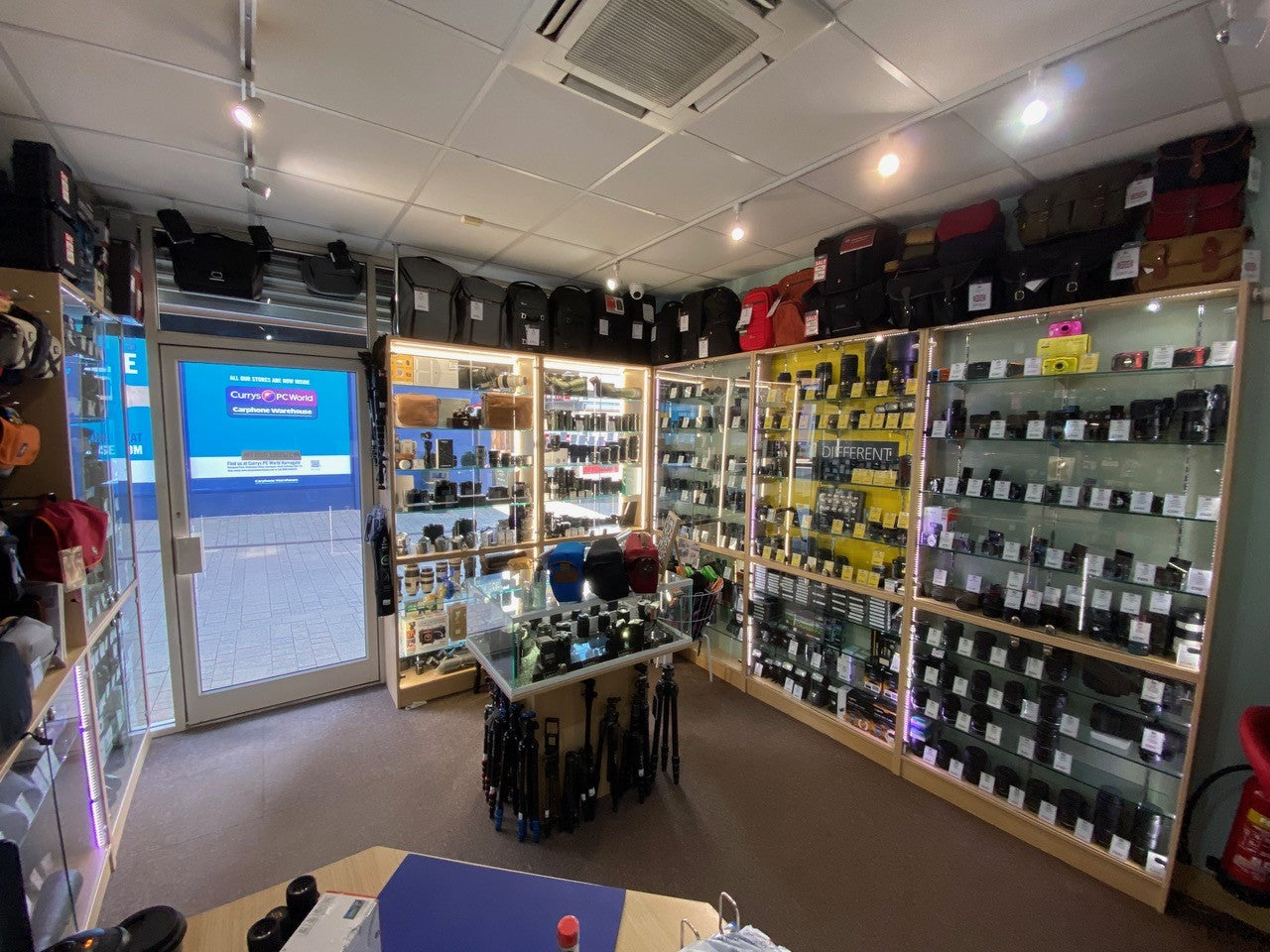 Bass & Bligh - Harrogate, inside the shop. We sell used and new binoculars, cameras and spotting scopes