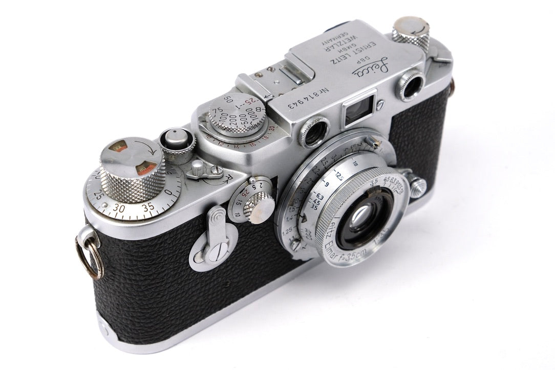 Used Leica IIIf + Elmar 3.5cm 1:35 Vintage Rangefinder Camera (Serviced)