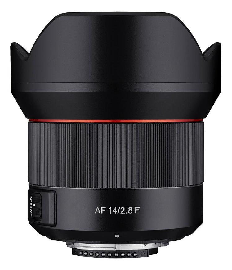 Samyang AF 14mm F2.8 NIKON F Mount Lens  - side view