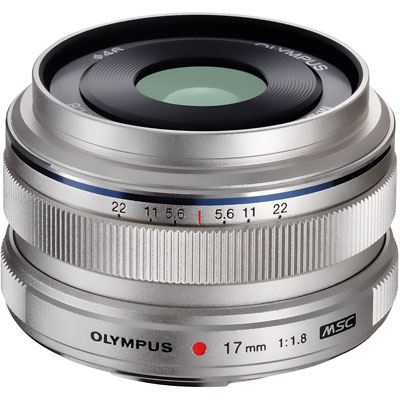Olympus M.ZUIKO DIGITAL 17mm 1:1.8. - silver - side view