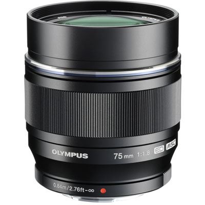Olympus M.ZUIKO DIGITAL ED 75mm 1:1.8 - black - side view