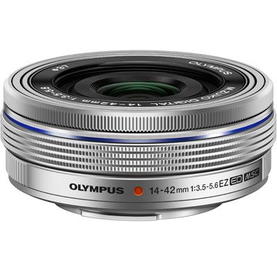 Olympus M.ZUIKO DIGITAL ED 14-42mm 1:3.5-5.6 EZ - silver -side view