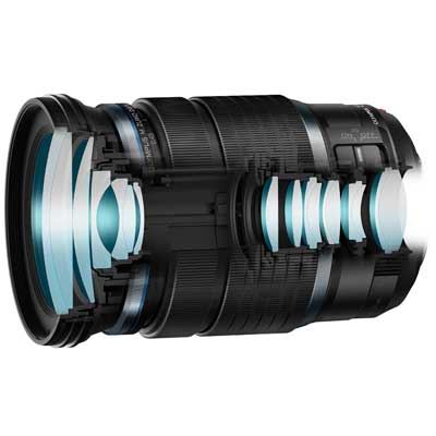 Olympus M.ZUIKO DIGITAL ED 12-100mm 1:4.0 IS PRO - side view showing internal components 