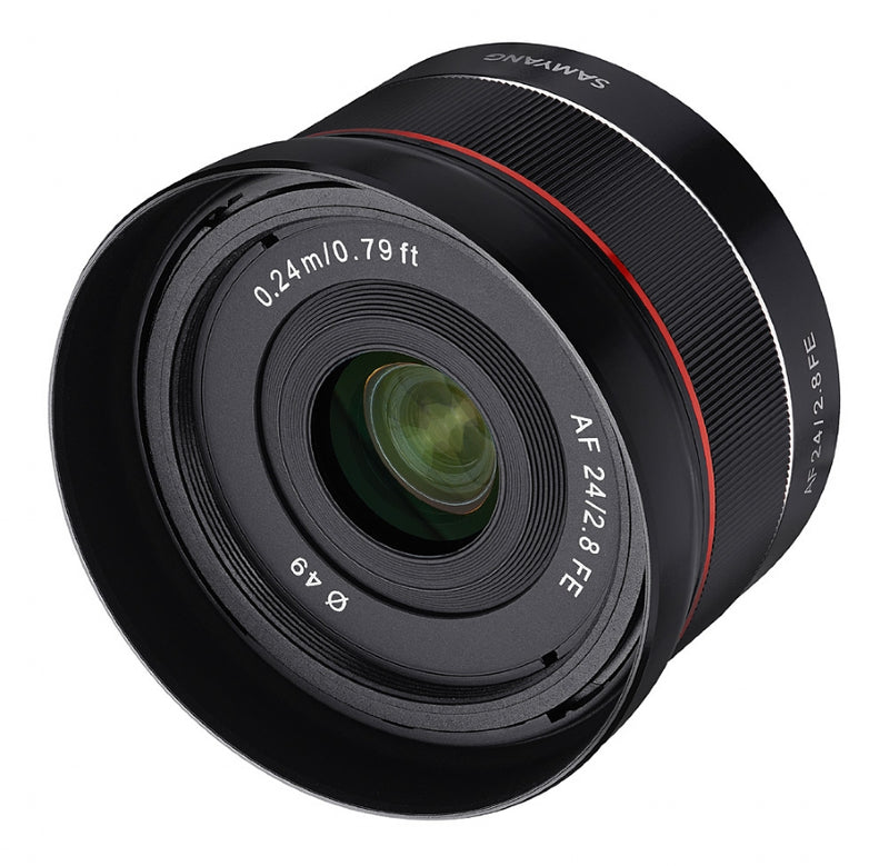 Samyang AF 24mm F2.8 SONY FE Lens with lens hood