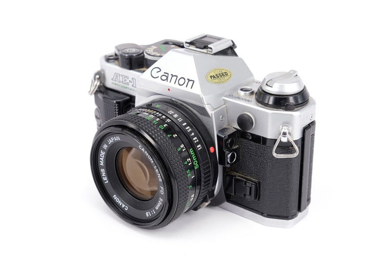 Used Canon AE-1 Program + 50mm f/1.8 35mm Camera