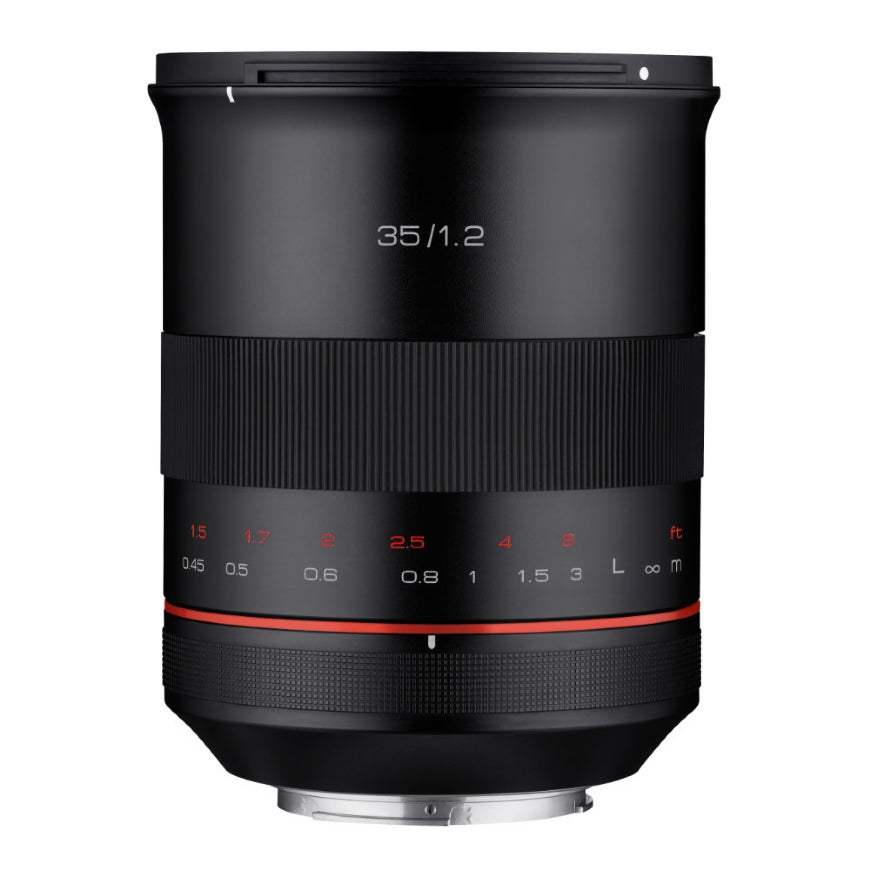 Samyang XP 35mm F1.2 Canon EF Lens - side view 