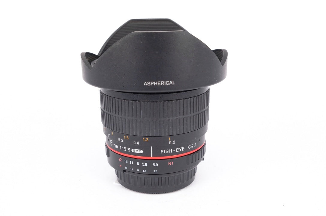 Used Walimex 8mm f/3.5 II Fisheye Nikon Fit Lens