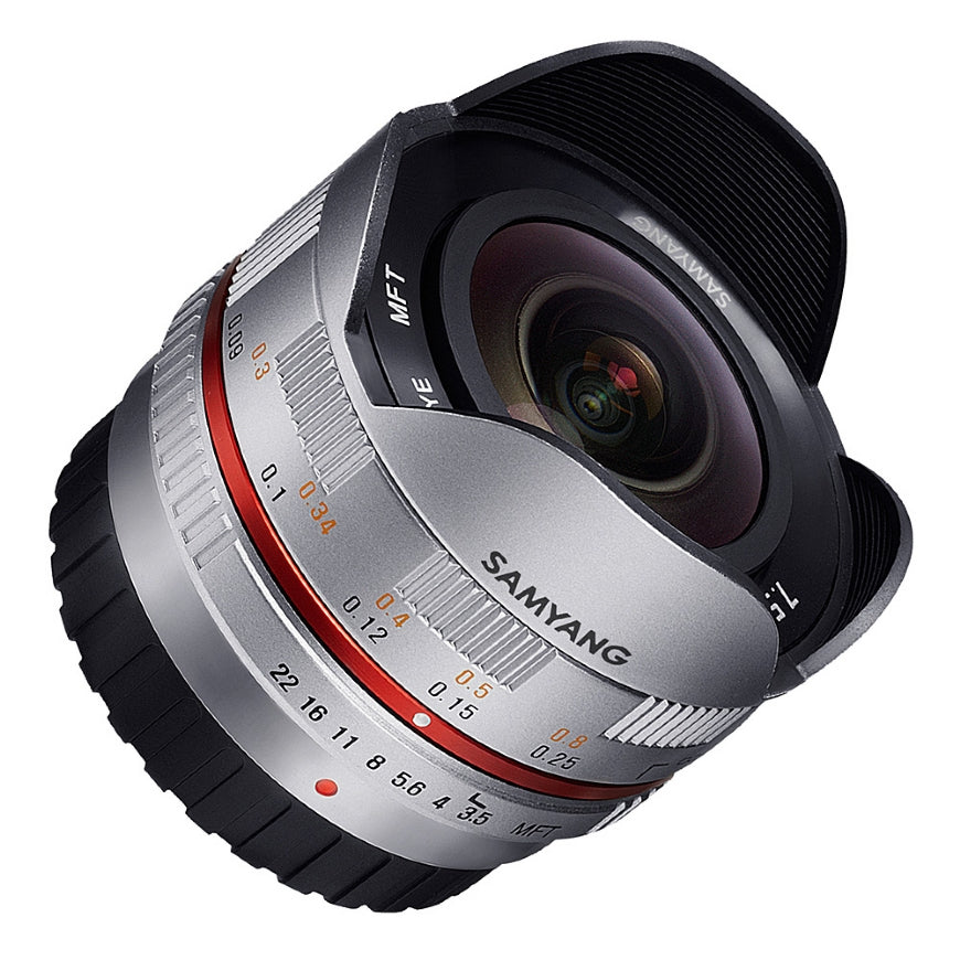Samyang 7.5mm F3.5 Fisheye MICRO 4/3 black Lens - silver
