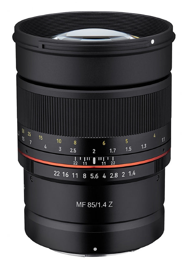 Samyang MF 85mm F1.4 Lens for NIKON Z - side view 