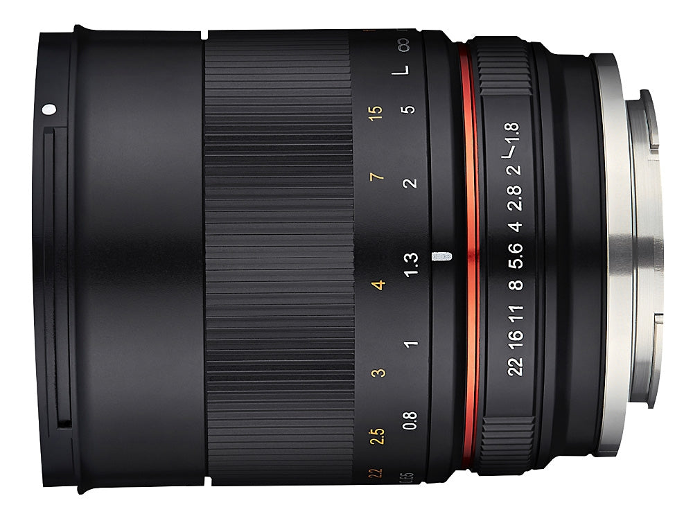 Samyang 85mm F1.8 ED UMC CS FUJI X Lens - side view 