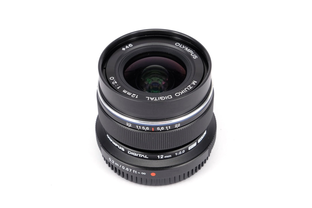 Used Olympus M.Zuiko Digital 12mm f/2 Lens - Black