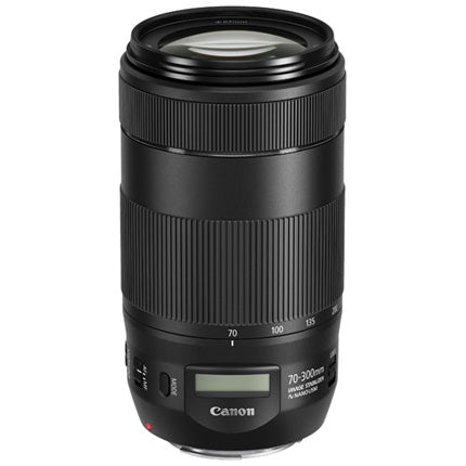 CANON EF 70-300MM F/4-5.6 IS II USM TELEPHOTO ZOOM LENS - upright side and lens view
