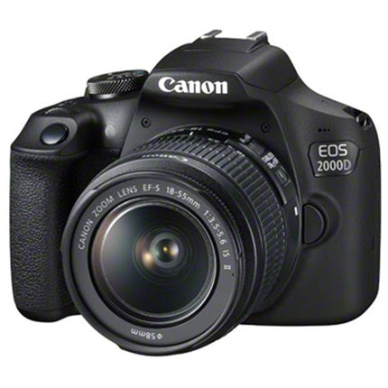 CANON EOS 2000D DIGITAL SLR WITH EF-S 18-55MM IS II LENS KIT - front side view