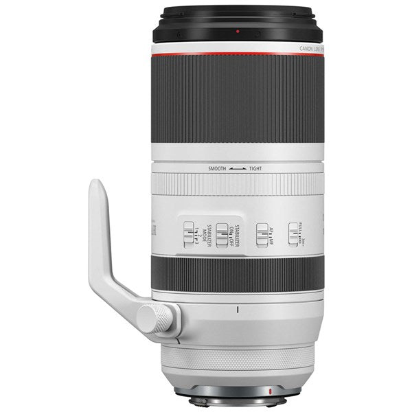 CANON RF 100-500MM F/4.5-7.1 L IS USM LENS - side view with tripod mount 