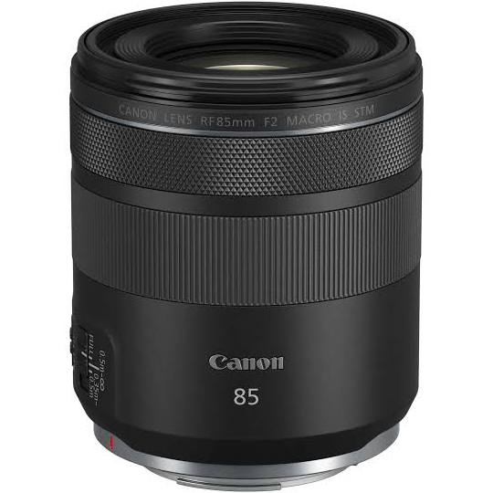 Canon RF 85mm f2 IS Macro STM Lens - upright view