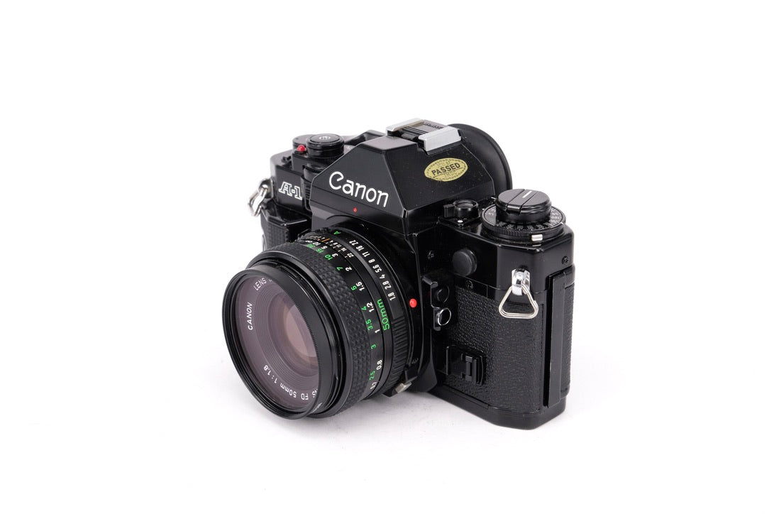 Used Canon A-1 + 50mm f/1.8 35mm SLR Camera