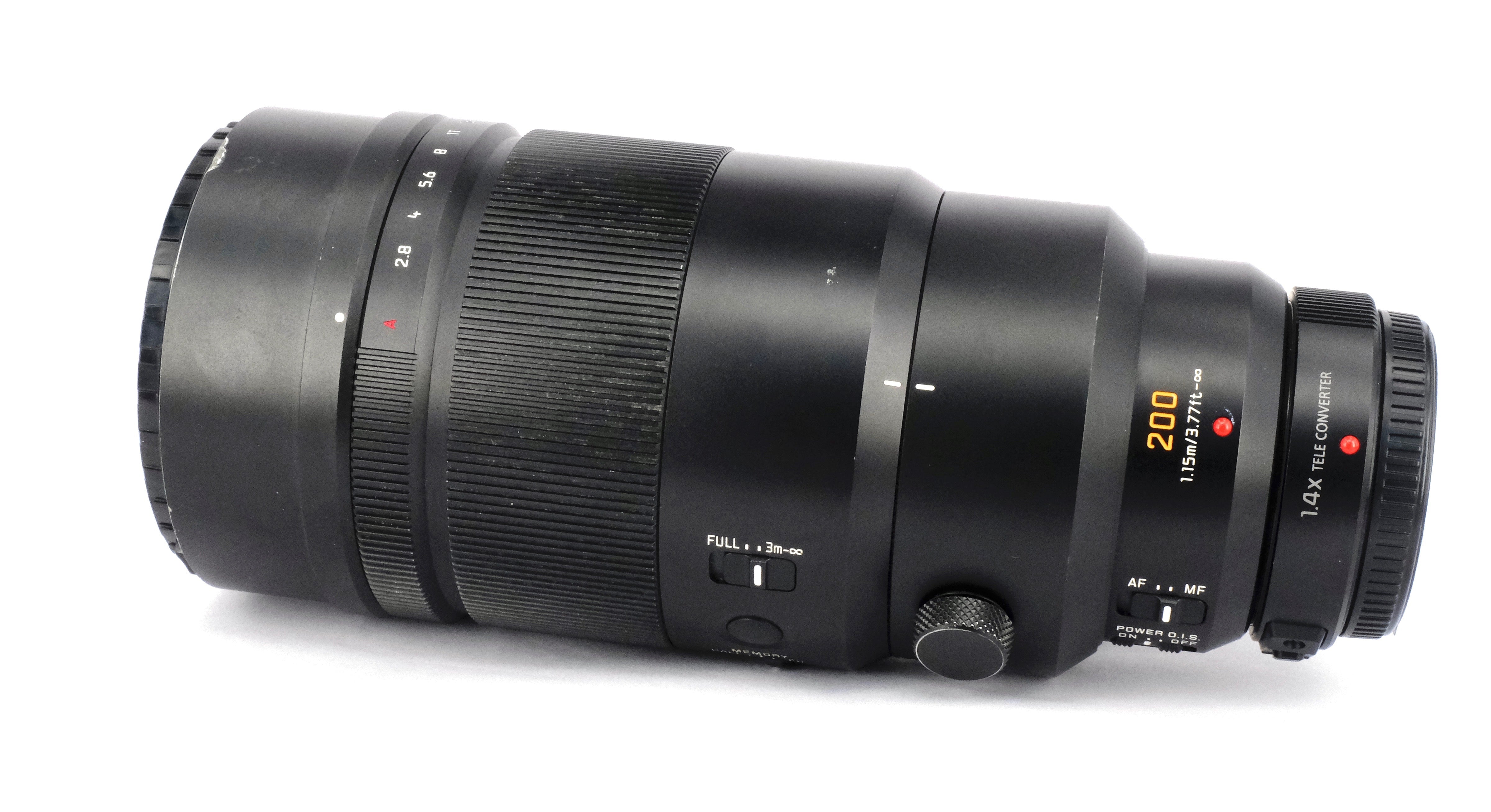 USED PANASONIC 200mm F2.8 LEICA DG (H-ES200E) + 1.4X