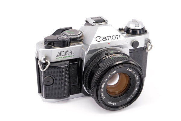 Used Canon AE-1 Program + 50mm f/1.8 35mm Camera