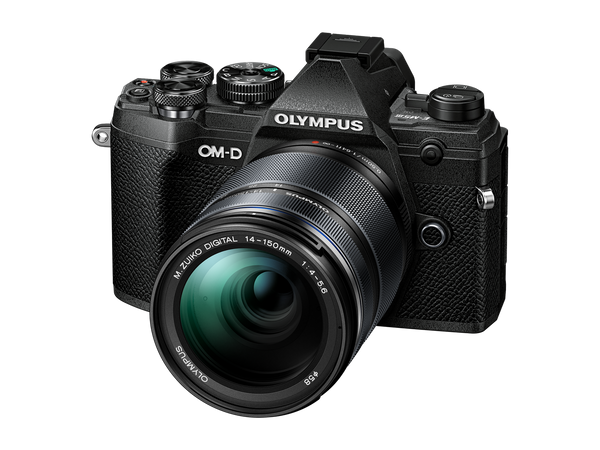 OLYMPUS OM-D E-M5 MARK III Digital Camera with 14-150mm lens - black - front view 