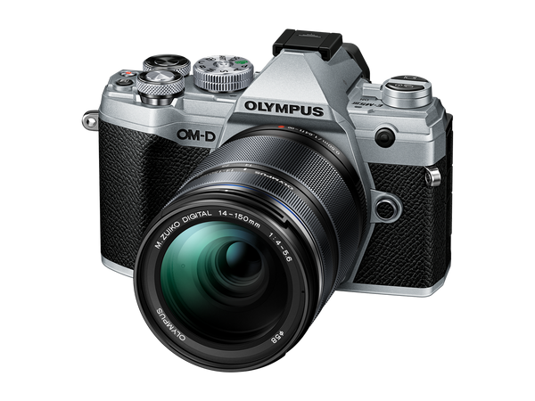 OLYMPUS OM-D E-M5 MARK III Digital Camera with 14-150mm lens - black and silver - front view 
