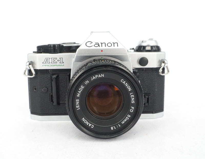 Used Canon AE-1 Program + 50mm f1.8 35mm Camera