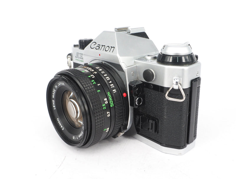 Used Canon AE-1 Program + 50mm f1.8 35mm Camera