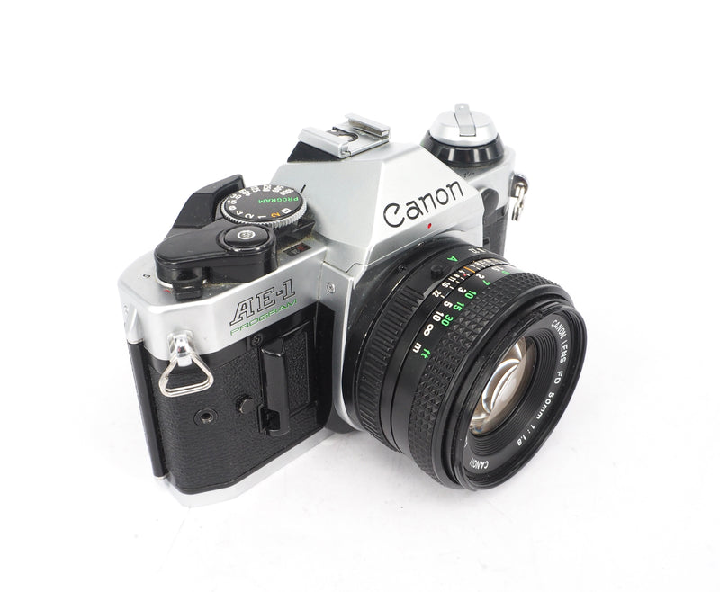 Used Canon AE-1 Program + 50mm f1.8 35mm Camera