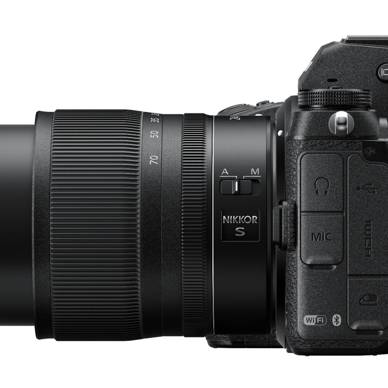 Nikon Z6 II Camera with 24-70mm f/4 Lens - close up side view 