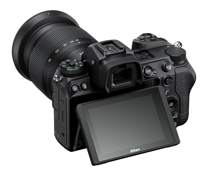 Nikon Z6 II Camera with 24-70mm f/4 Lens - back view with screen extended