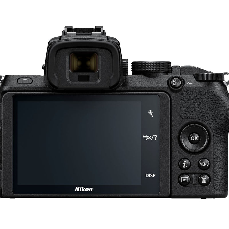 Nikon Z50 camera 16-50mm lens - back view